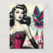 alternatief Corset Pin Up Briefkaart (Voorkant)