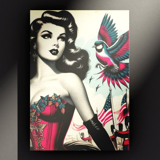 alternatief Corset Pin Up Briefkaart