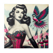  alternatief Corset Pin Up Tegeltje (Voorkant)