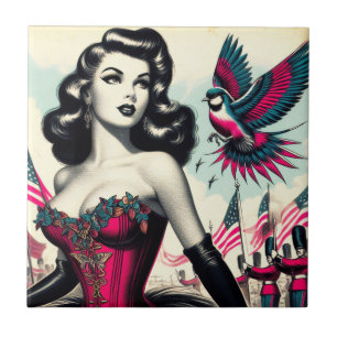  alternatief Corset Pin Up Tegeltje