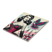  alternatief Corset Pin Up Tegeltje (Zijkant)