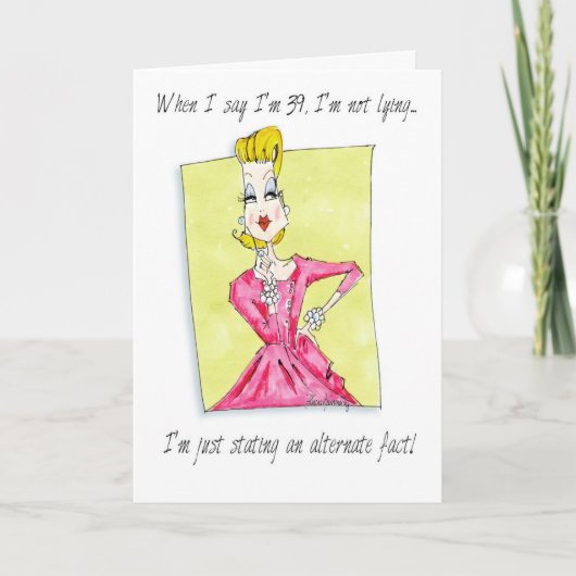 Alternatief feit, alternatieve feiten humor kaart (Voorkant)