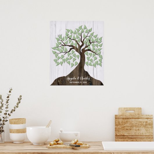 Alternatief gastboek Rustic Wood Tree Poster (Keuken)