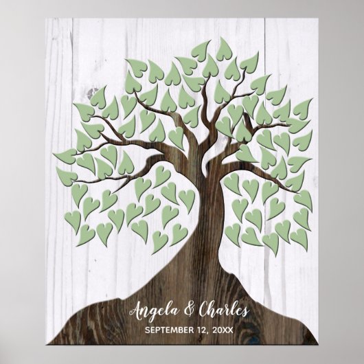 Alternatief gastboek Rustic Wood Tree Poster (Voorkant)