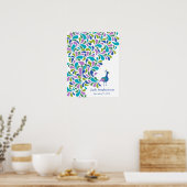 Alternatief gastboek voor babyshower met pauw poster (Keuken)