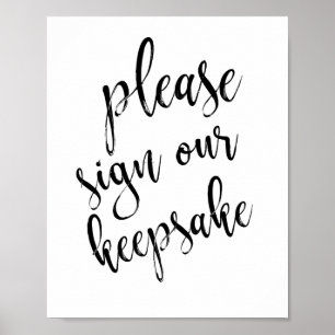 Alternatief gastenboek zwart en wit 8x10 bord poster