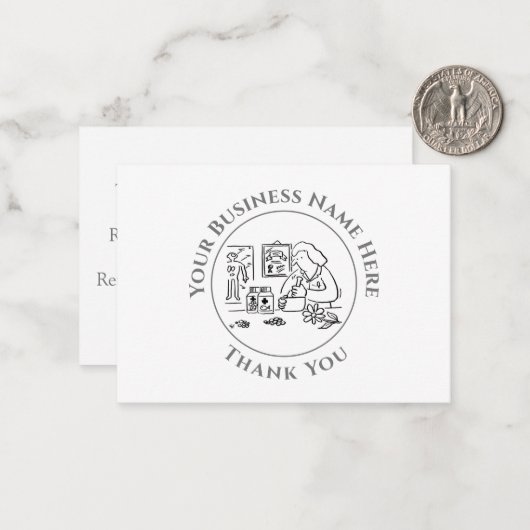 Alternatief geneesmiddel Dank u wel Notitiekaartje (Voorkant / Achterkant in situ)