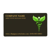 Alternatief geneesmiddel Green Caduceus Symbol Bro Etiket (Voorkant)