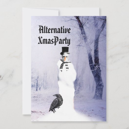 Alternatief Gothic Snowman Kerstmis Kaart (Voorkant)