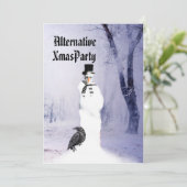 Alternatief Gothic Snowman Kerstmis Kaart (Staand voorkant)