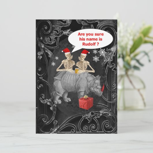 Alternatief grappig kerstfeest kaart (Staand voorkant)