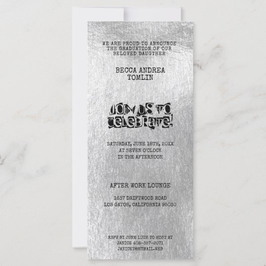 Alternatief Grunge Afstudeerder Metallic Silver Ef (Achterkant)