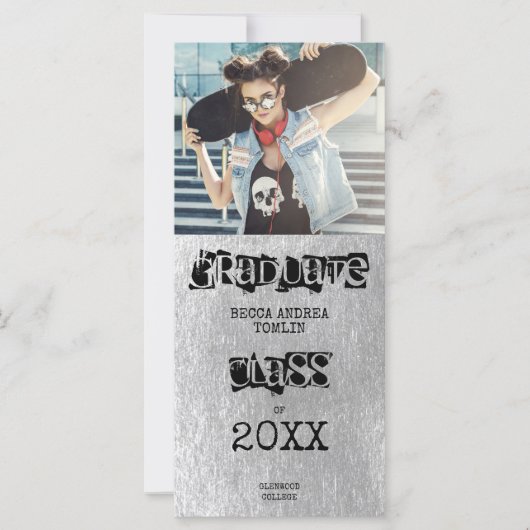 Alternatief Grunge Afstudeerder Metallic Silver Ef (Voorkant)