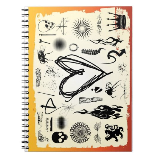 Alternatief Hart Schets Spiraal Notebook Notitieboek (Voorkant)