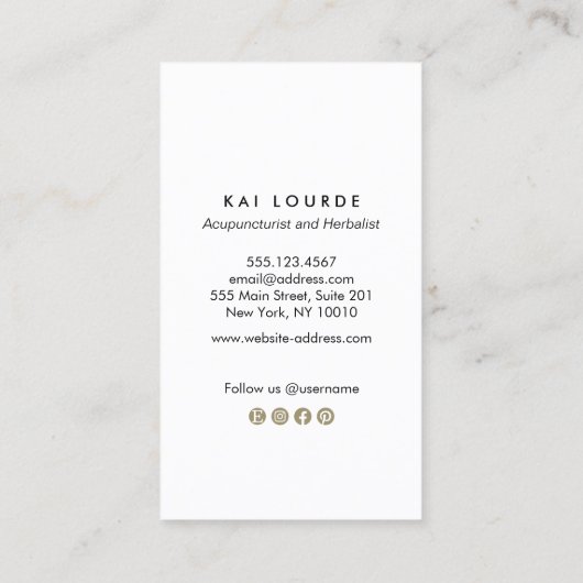 Alternatief & Holistic Medicine Visitekaartje (Achterkant)