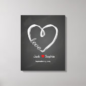 Alternatief huwelijksgastenboek infinity heart canvas afdruk (Voorkant)