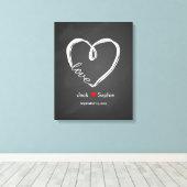 Alternatief huwelijksgastenboek infinity heart canvas afdruk (Insitu (Houten vloer))