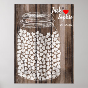 Alternatief huwelijksgastenboek Mason wood 150 Poster