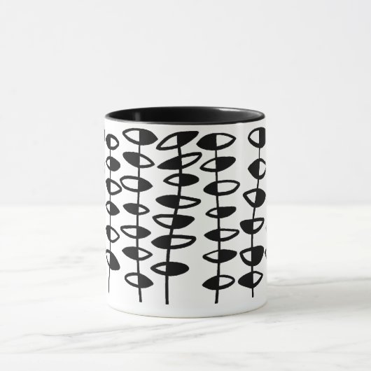 Alternatief leder Abstract - zwart op wit Mok (Midden)