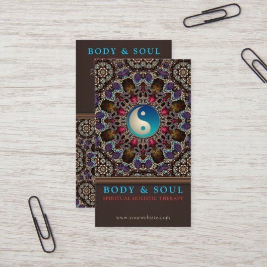 Alternatief Oost-YinYang New age Visitekaartjes (Voorkant / Achterkant in situ)