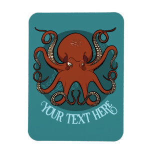 Alternatief Rood Octopus Logo Voeg Je Tekst Kunstw Magneet