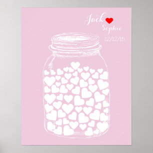 Alternatief trouwgastenboek metson aangepaste kleu poster