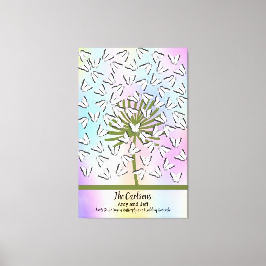 Alternatief voor het gastboek met Butterflies Canvas Afdruk (Voorkant)
