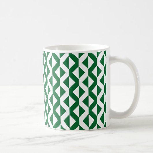 Alternatief ZigZags - Forest Green en White Koffiemok (Rechts)