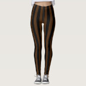 Alternatief zwart donkerbruin, verticaal gestreept leggings (Voorkant)