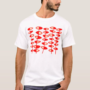 Alternatieve bladeren Abstract - Rood en room T-shirt