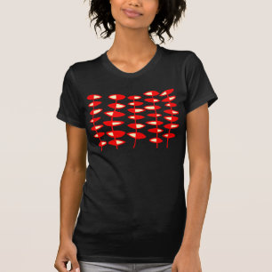 Alternatieve bladeren Abstract - Rood en room T-shirt