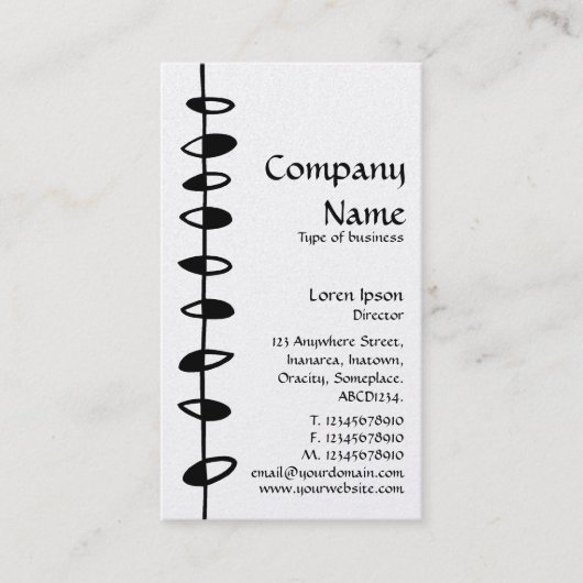 Alternatieve bladeren - zwart op wit (goud) visitekaartje (Voorkant)