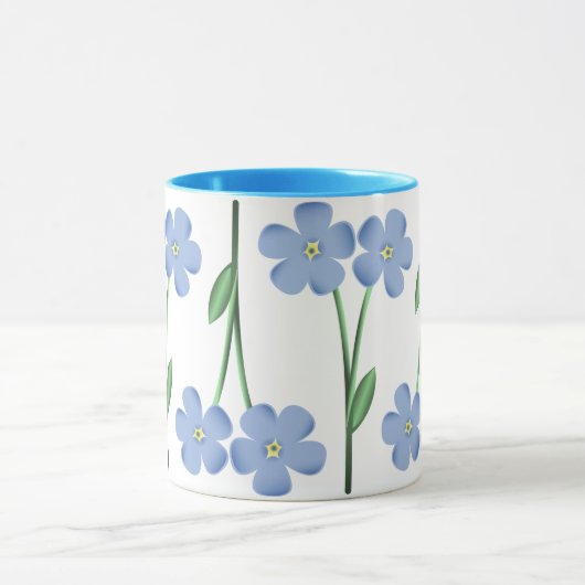 Alternatieve blauwe bloemen mok (Midden)