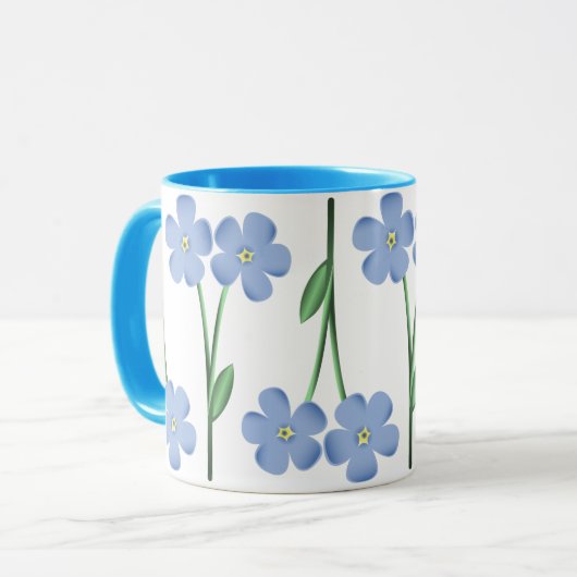 Alternatieve blauwe bloemen mok (Voorkant links)