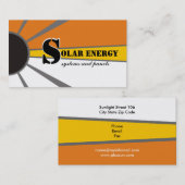 Alternatieve bronnen voor zonne-energie/vermogen visitekaartje (Voorkant / Achterkant)