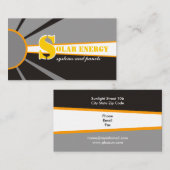 Alternatieve bronnen voor zonne-energie/vermogen visitekaartje (Voorkant / Achterkant)