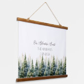 Alternatieve bruiloft Gast Groene Boek Pijnbomen Hangend Wandkleed (Gebogen)