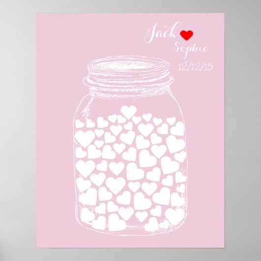 Alternatieve bruiloft gastboek mason custom color poster (Voorkant)