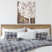 Alternatieve bruiloft gastenboek hart boom geel canvas afdruk (Insitu (Slaapkamer))