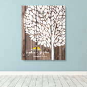 Alternatieve bruiloft gastenboek hart boom geel canvas afdruk (Insitu (Houten vloer))