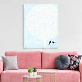 Alternatieve bruiloft gastenboek hart boom navy canvas afdruk (Insitu (Woonkamer))