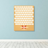 Alternatieve bruiloft gastenboek honkbal kleur canvas afdruk (Insitu (Houten vloer))