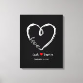 Alternatieve bruiloft gastenboek infinity hart kle canvas afdruk (Voorkant)