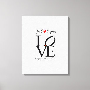 Alternatieve bruiloft gastenboek liefde kies kleur canvas afdruk