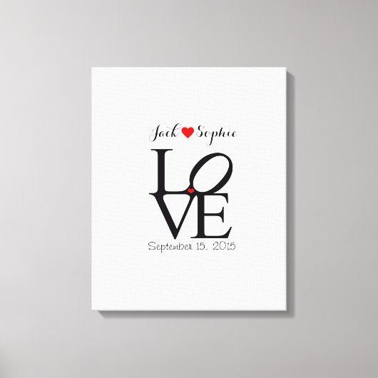 Alternatieve bruiloft gastenboek liefde kies kleur canvas afdruk (Voorkant)