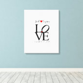 Alternatieve bruiloft gastenboek liefde kies kleur canvas afdruk (Insitu (Houten vloer))