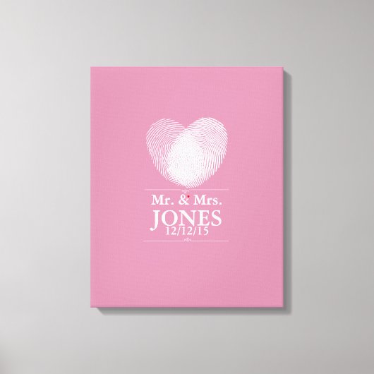 Alternatieve bruiloft gastenboek vingerafdruk hart canvas afdruk (Voorkant)