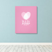 Alternatieve bruiloft gastenboek vingerafdruk hart canvas afdruk (Insitu (Houten vloer))