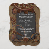 Alternatieve bruiloft met steampunk kaart (Voorkant / Achterkant)