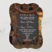 Alternatieve bruiloft met steampunk kaart (Voorkant / Achterkant)